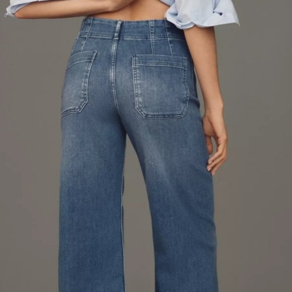 Maeve The Colette Crop High-Rise Wide-Leg Jeans by Maeve Size 27 - Picture 14 of 15